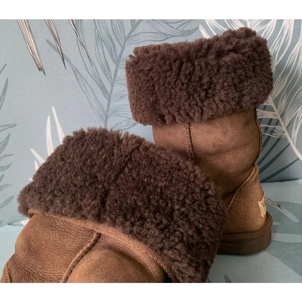 UGG Classic Tall brown Suede Shearling Sheepskin Boots womens 5